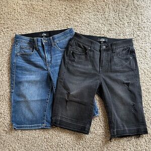 LuLaRoe Distressed Black and Blue Jean Shorts